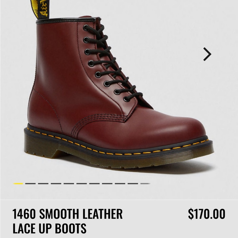 dr. martens cherry red (maroon) 1460 smooth leather lace up boots worn once
